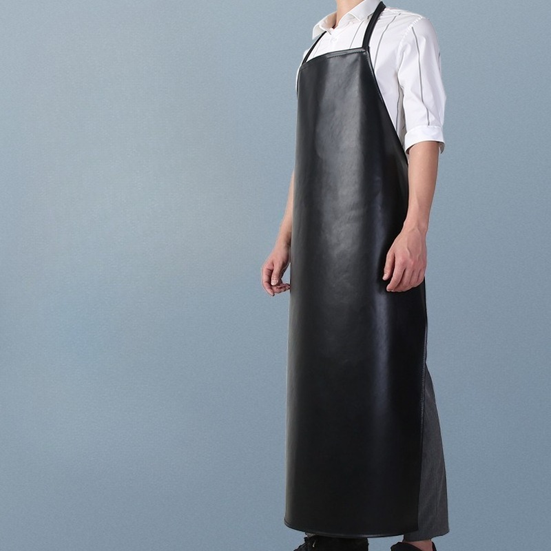 Leatherwork Apron - Delantal de cuero suave negro resistente