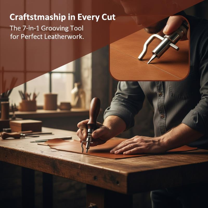 Leatherwork Edge Beveler - Herramienta de cuero 7 en 1,