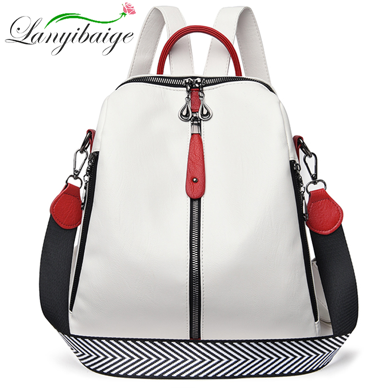 Leather Work Backpack - Mochila De cuero suave para mujer,
