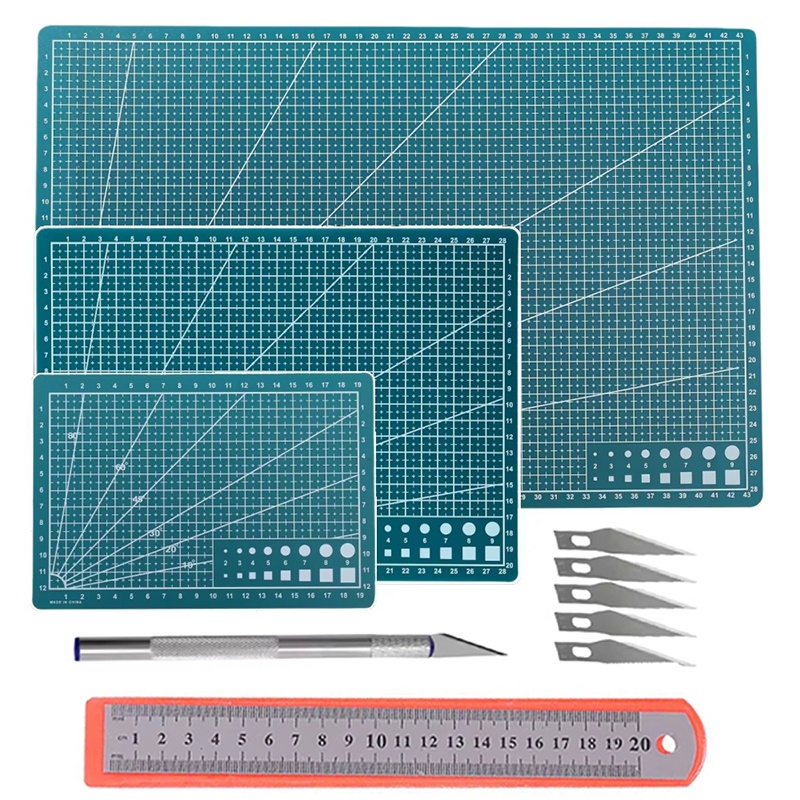 Leatherwork Ruler - Juego de tapetes de corte de