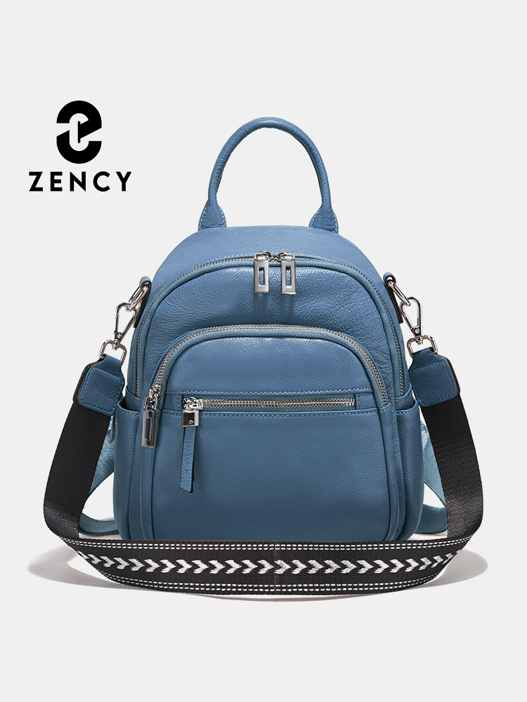 Leather Work Backpack - Mochila pequeña Zency de cuero genuino,