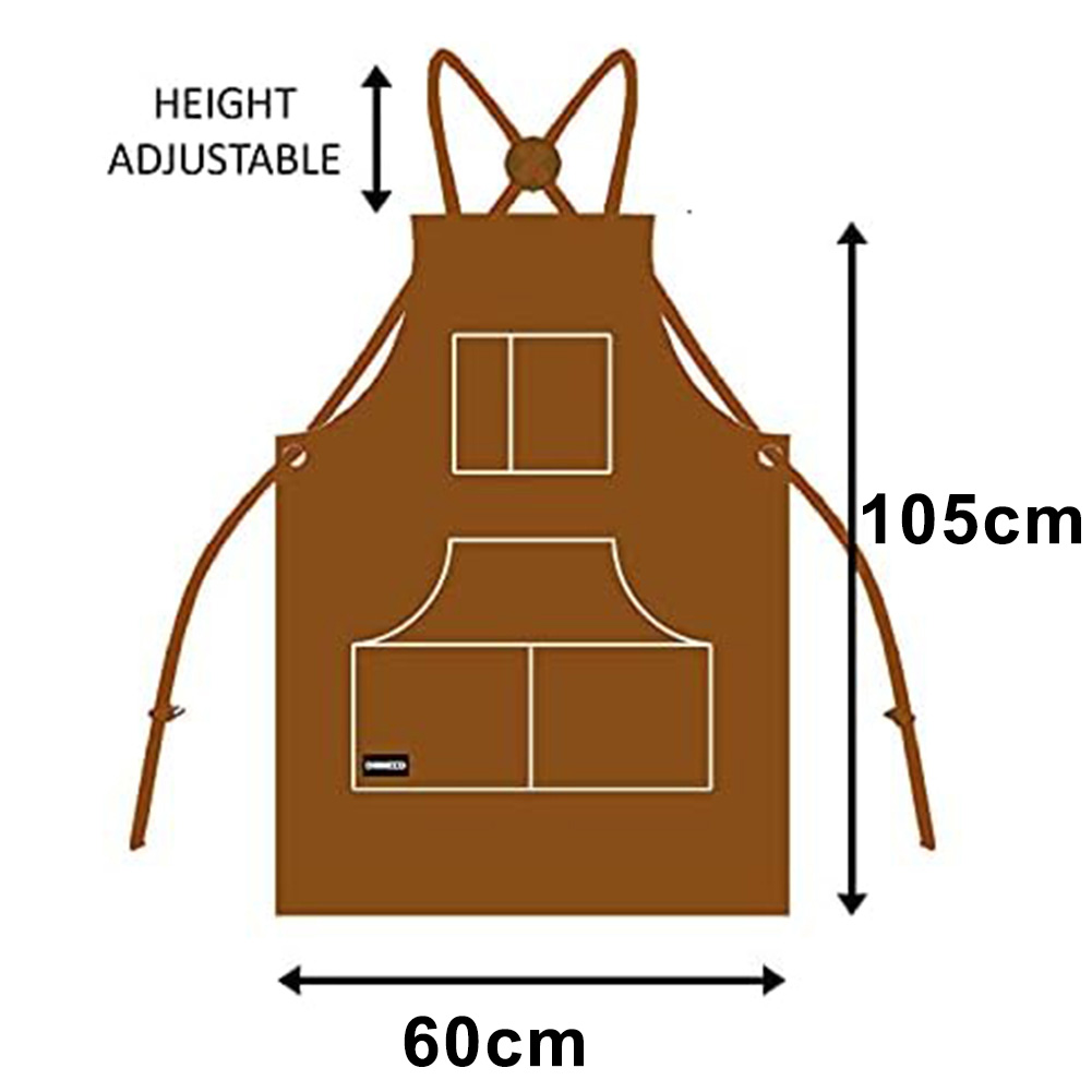 Leatherwork Apron - Delantal de cuero de vaca marrón