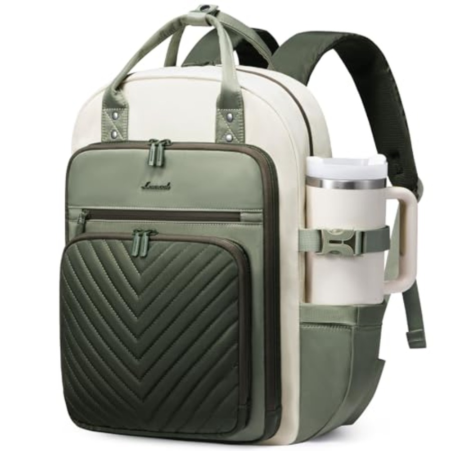 Leather Work Backpack - Mochila para Portátil para Mujer, Resistente