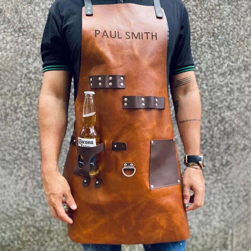 Delantal de cocina para barbac - Leatherwork Apron reseña y precio