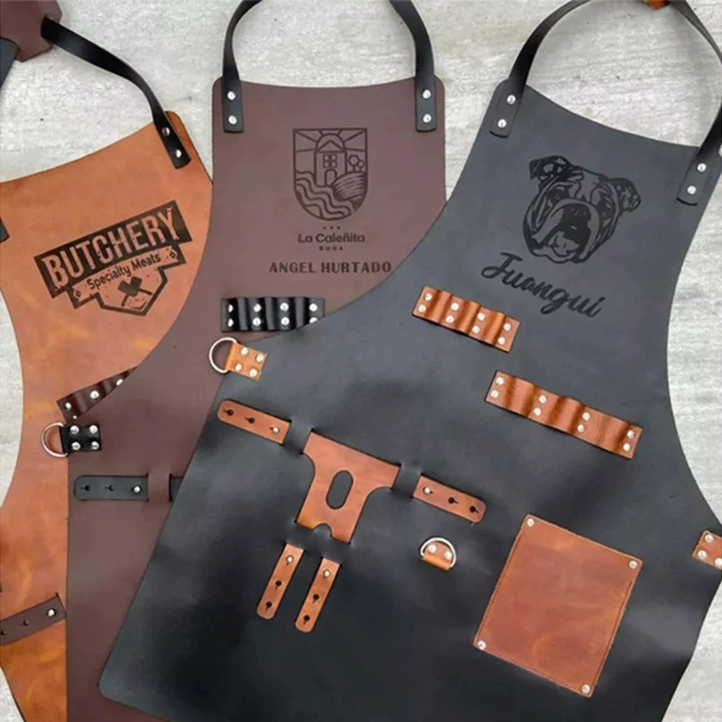 Delantal de cocina para barbac - Leatherwork Apron reseña y precio