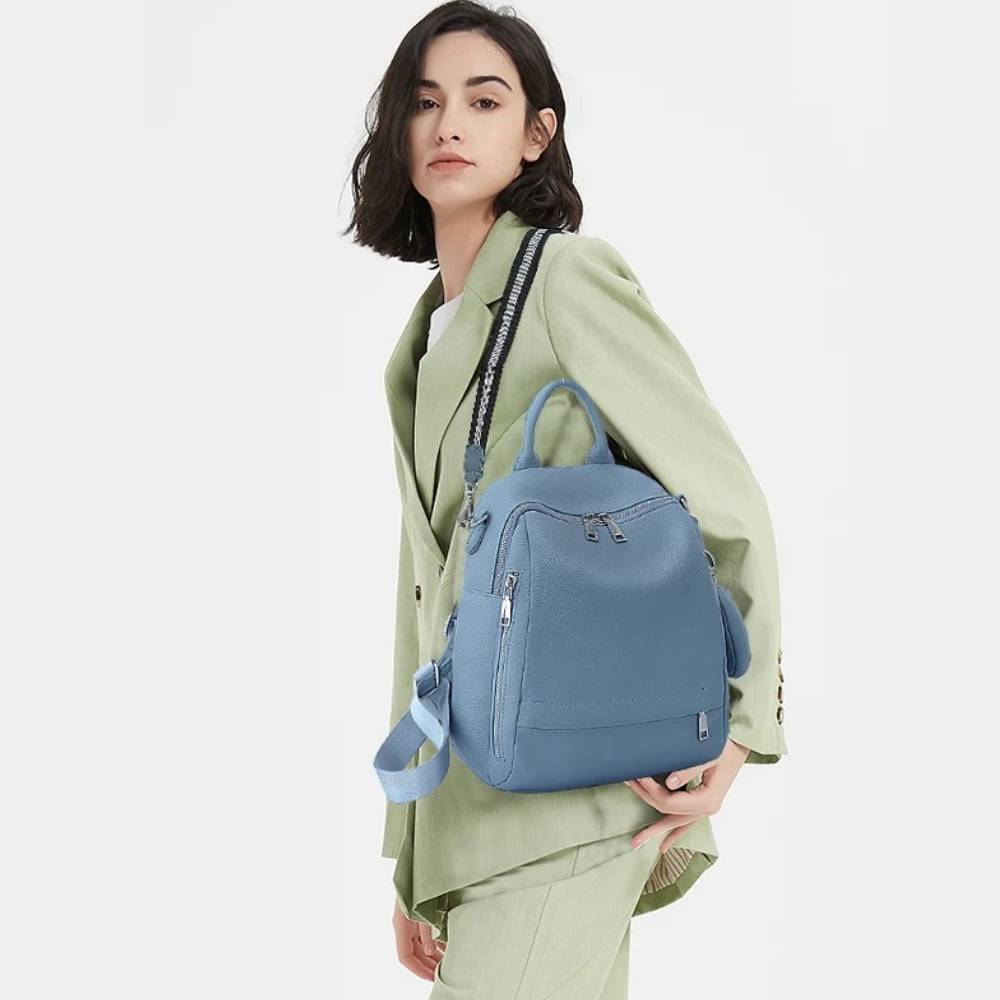 Mochila Zency de cuero genuino - Leather Work Backpack reseña y precio