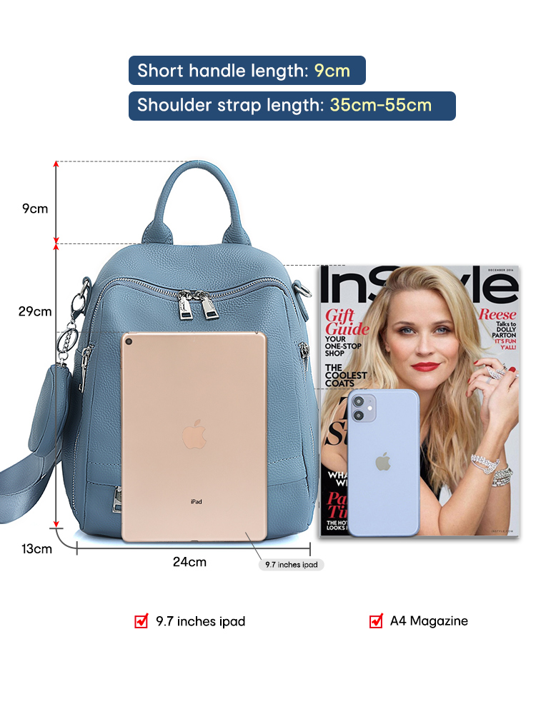 Mochila Zency de cuero genuino - Leather Work Backpack reseña y precio