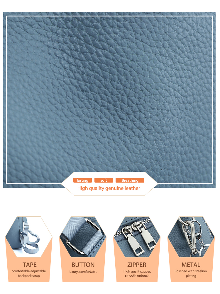 Mochila Zency de cuero genuino - Leather Work Backpack reseña y precio