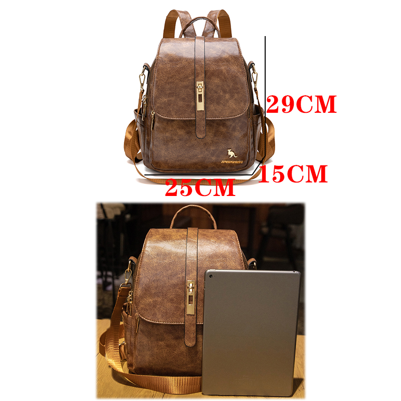 Mochilas universitarias de dis - Leather Work Backpack reseña y precio