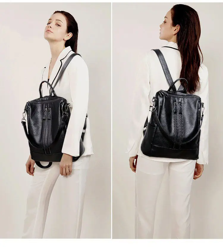 Mochila escolar de cuero suave - Leather Work Backpack reseña y precio