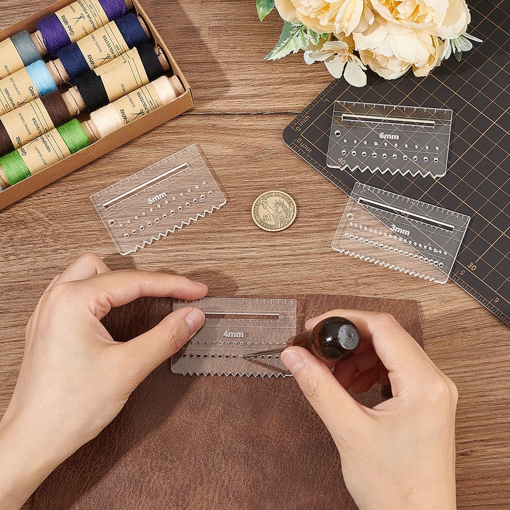 Juego de 4 reglas de posiciona - Leatherwork Ruler reseña y precio